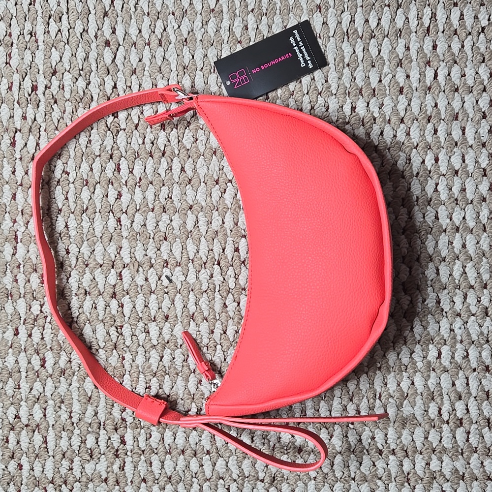 Contemporary Half Moon Orange Purse Handbag Bag